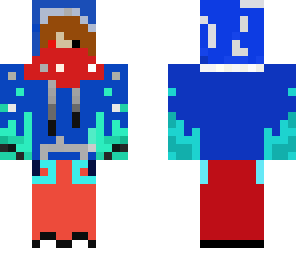 blue and red fire ninja