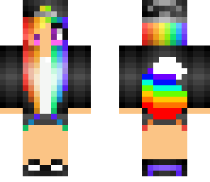 hot rainbow skater girl