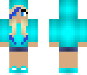 blond blue hoodie girl