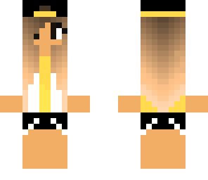girl with black and yellow hat