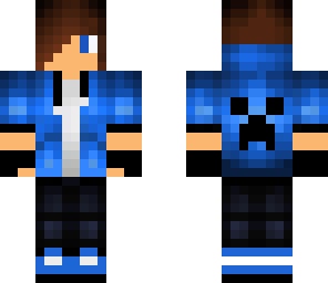 blue minecraft boy