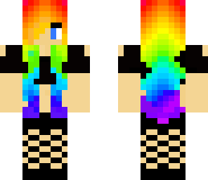 rainbow hair with stockings