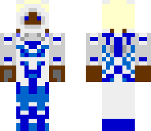 blue suited assasin that is black with blond hair