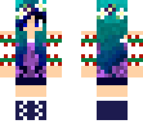 floral blue haired girl