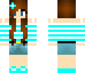 blue minecraft girl