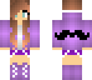 super cute purple mustache girl