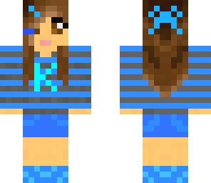 blue and gray stripe girl