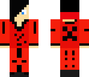 creeper hoodie red and black