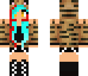 cute red and blue hair girl