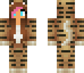 pink striped hair tiger