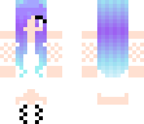 blue hair girl dress