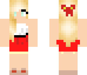 pretty red skirt girl