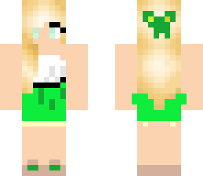 green skirt girl