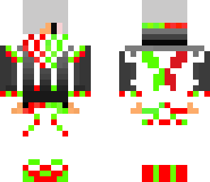 half red and half green christmas color bandit boy