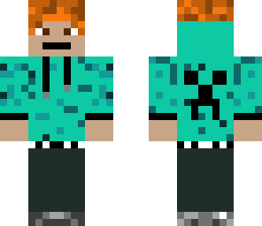 cyan creeper hoodie gamer