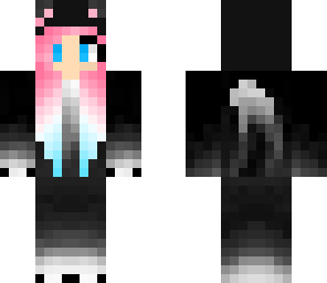 cat girl with blue and pink hair