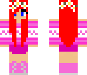 red headed pink girl