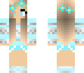 female girl skin with flowers