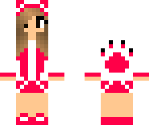 pink girl with a wolf paw on her back