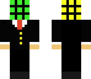rubix cube in a suit