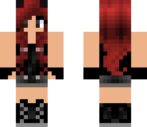 kawaii red cat girl