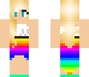rainbow skirt girl