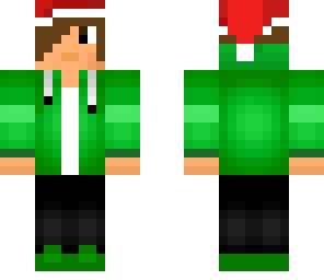 green hoodie with santa hat