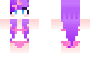 violet hair girl with no costume