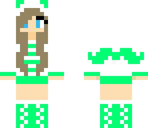 green mustache girl
