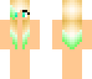 blonde green dipdye