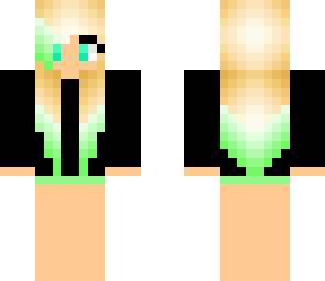 blonde green dipdye