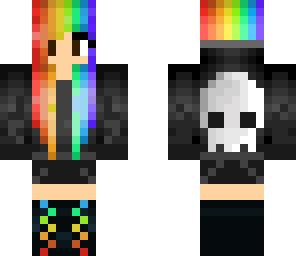 rainbow skull girl