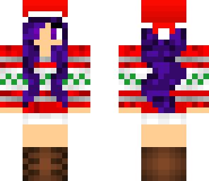purple haired christmas skin