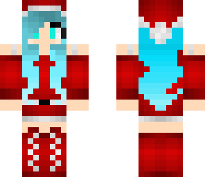 blue hair frosty christmas girl