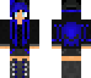 blue and black emo girl