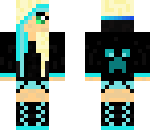 blone-blue girl with creeper hoodie