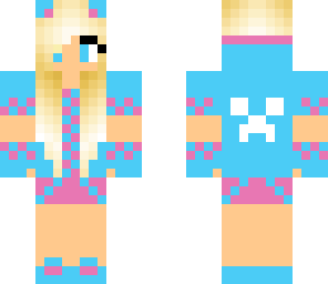 blue and pink creeper girl