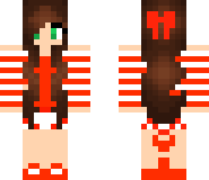 red and white striped girl