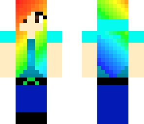 rainbow-haired blue girl