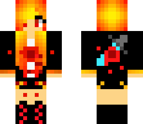bloody girl with used sword on he back