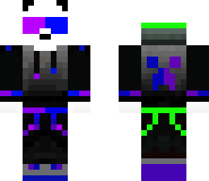 half blue and purple panda