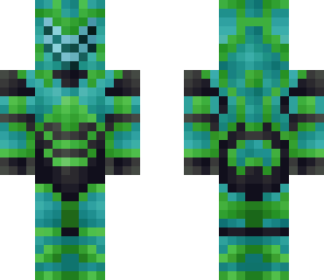 green and light blue venator armor