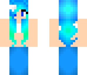 mermaid with blue green hair