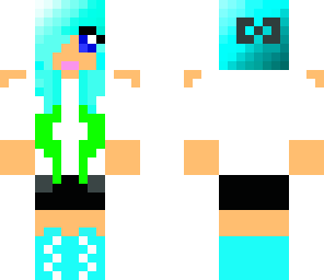 blue green hair girl