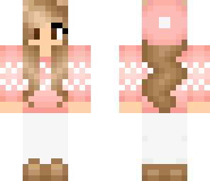 pink sweater with beanie