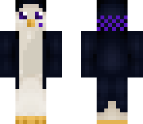 purple penguin with hoodie