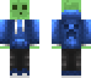 slime in blue hoodie
