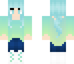 green and blue girl