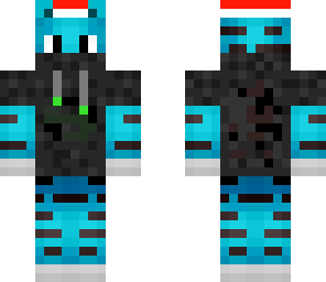 blue tiger with xmas cap