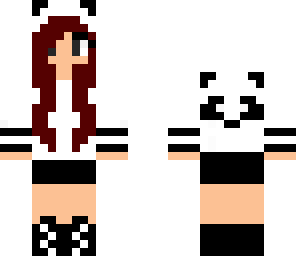 panda girl with red hair